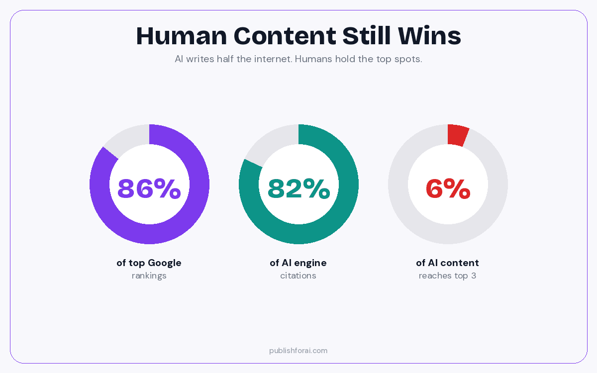 Illustration showing why human content still wins against LLMs.