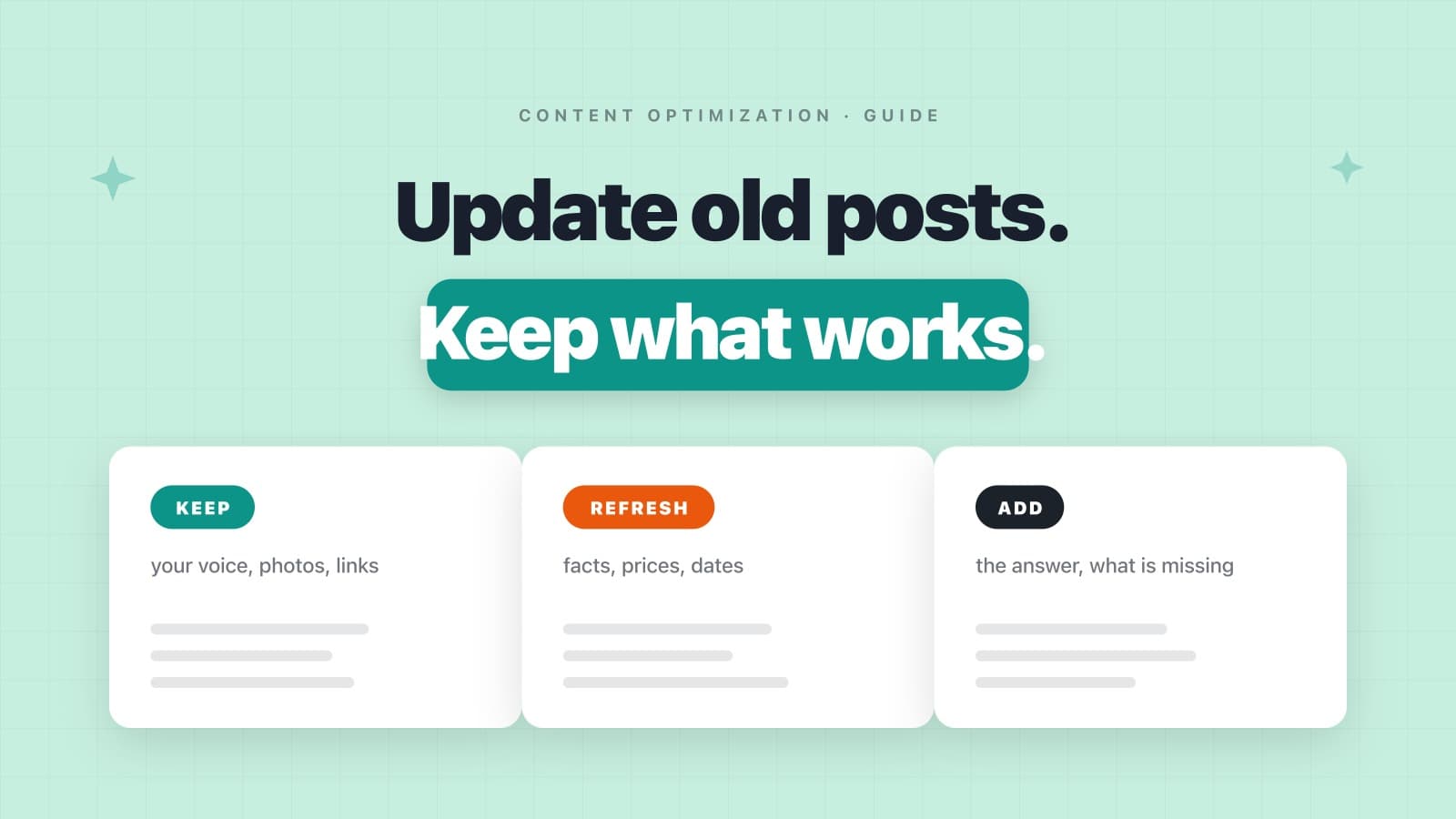 How to Update Old Blog Posts for Google and AI Search (And What to Leave Alone)