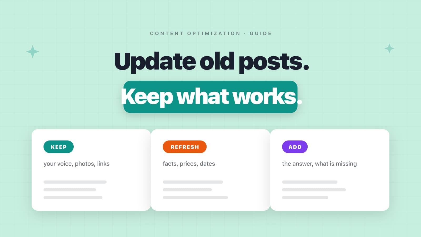 How to Update Old Blog Posts for Google and AI Search (And What to Leave Alone)